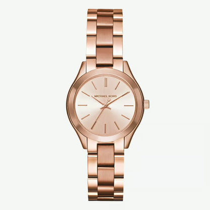 Michael Kors | Mini Slim Runway | Women's Watch - Three-Hand Rose Gold-Tone Stainless Steel Watch