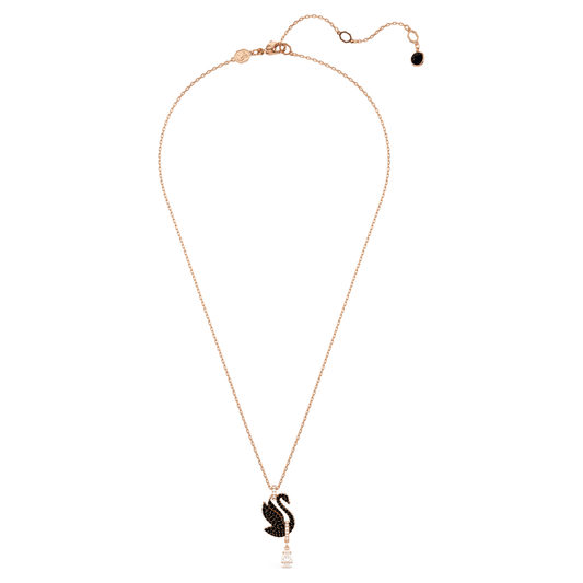 Swarovski | Swan Pendant | Swan, Black, Rose gold-tone plated