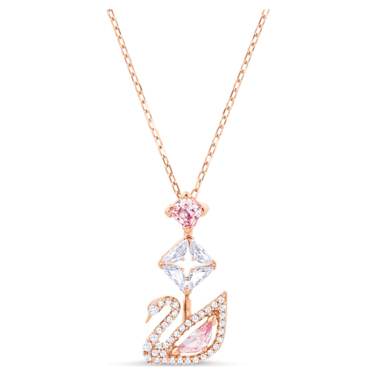 Swarovski | Swan Pendant  | Swan, Pink, Rose gold-tone plated