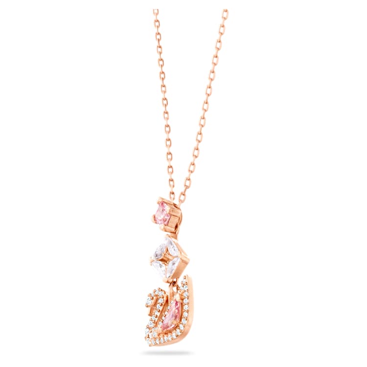 Swarovski | Swan Pendant  | Swan, Pink, Rose gold-tone plated