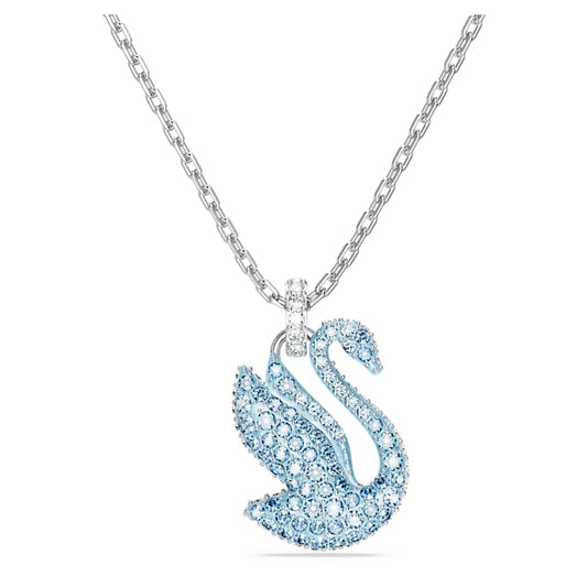 Swarovski | Swan Pendant | Swan, Medium, Blue, Rhodium plated