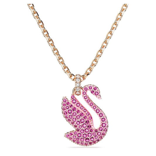 Swarovski | Swan Pendant | Swan, Medium, Pink, Rose gold-tone plated