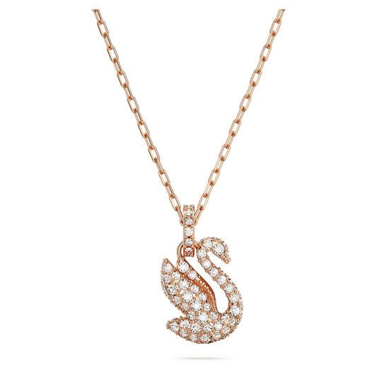 Swarovski | Swan Pendant | Swan, Small, White, Rose gold-tone plated