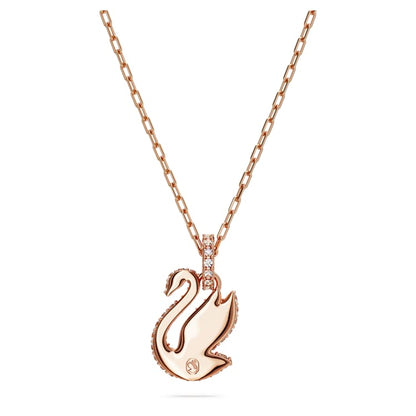 Swarovski | Swan Pendant | Swan, Small, White, Rose gold-tone plated