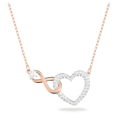 Swarovski | Hyperbola Necklace | Infinity and heart, White, Mixed metal finish