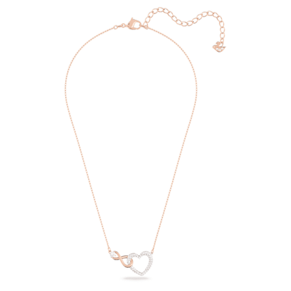 Swarovski | Hyperbola Necklace | Infinity and heart, White, Mixed metal finish