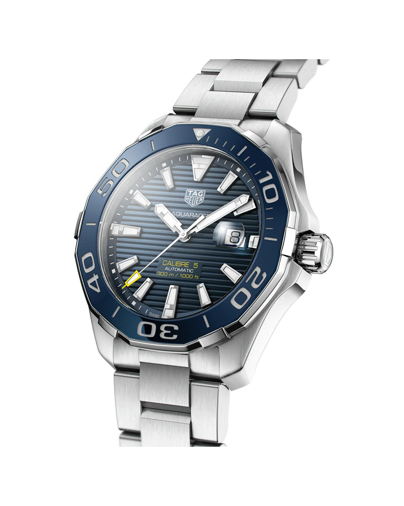 Tag Heuer | Mens Aquaracer Silver Stainless Steel Case Automatic Blue Dial Silver Stainless Steel Bracelet Watch