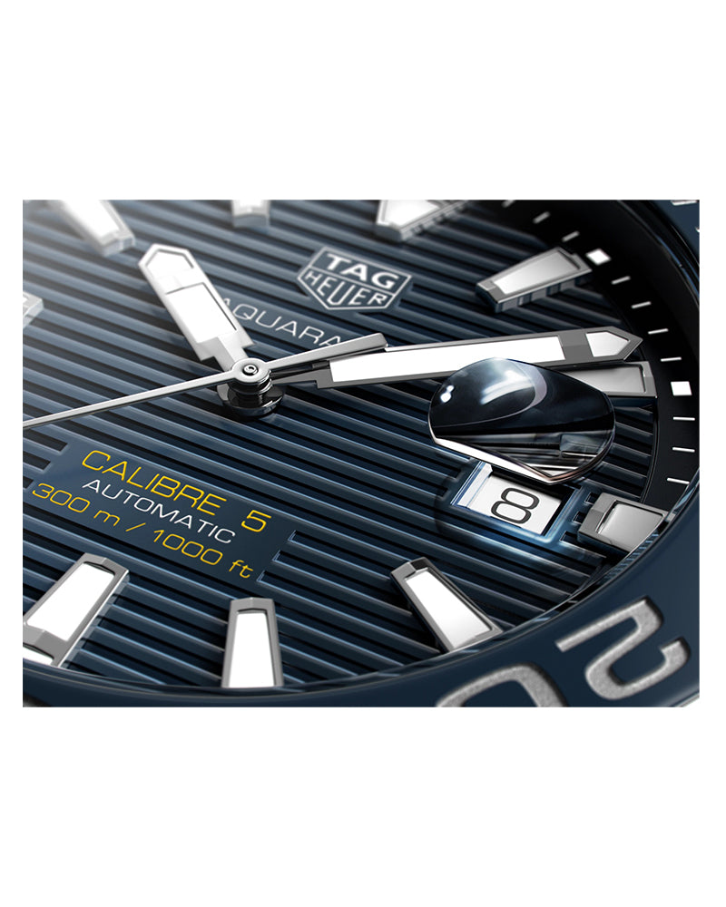 Tag Heuer | Mens Aquaracer Silver Stainless Steel Case Automatic Blue Dial Silver Stainless Steel Bracelet Watch