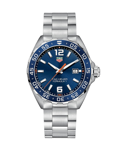 Tag Heuer | Mens Formula 1 Silver Stainless Steel Case Quartz Blue Dial Silver Stainless Steel Bracelet Watch