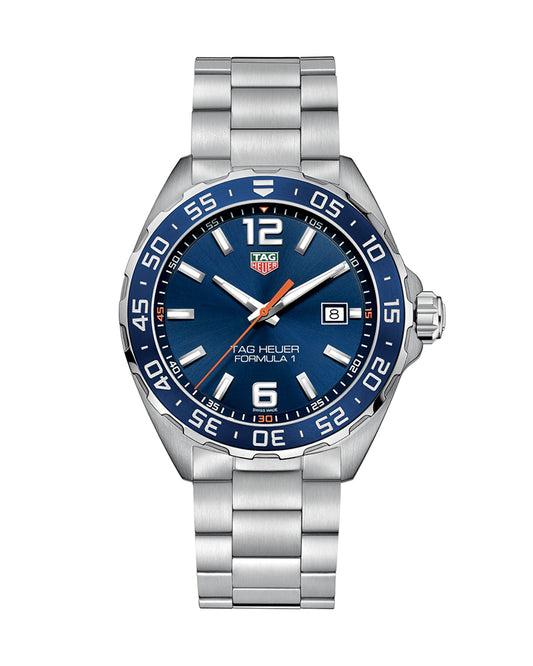 Tag Heuer | Mens Formula 1 Silver Stainless Steel Case Quartz Blue Dial Silver Stainless Steel Bracelet Watch