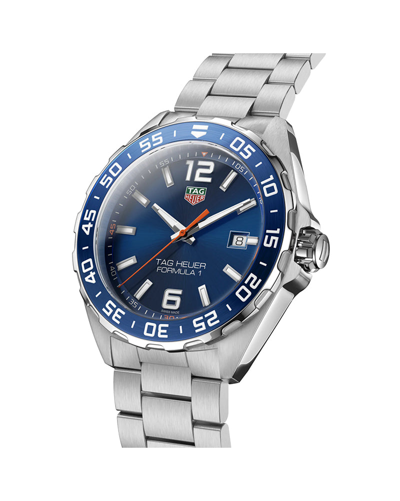 Tag Heuer | Mens Formula 1 Silver Stainless Steel Case Quartz Blue Dial Silver Stainless Steel Bracelet Watch