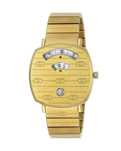 Gucci | Womens Grip Gold Stainless Steel Quartz Gold Dial Gold Steel Bracelet Watch