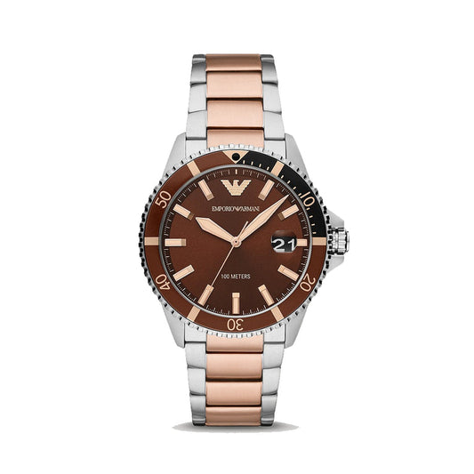 Emporio Armani | Diver Brown/Rose gold colored steel 42 mm | AR11340