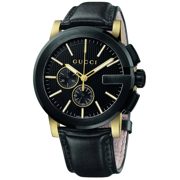 GUCCI | Men’s Analog Quartz Leather Strap Black Dial