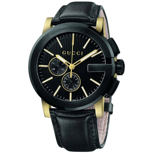 GUCCI | Men’s Analog Quartz Leather Strap Black Dial