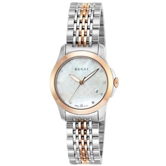 Gucci | Women’s Swiss Made Quartz Two-tone Stainless Steel Mother of Pearl Dial 27mm Watch | YA126539