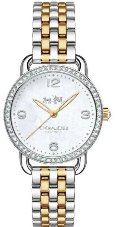 Coach Delancey Mother of Pearl Dial Two Tone Steel Elegant two-tone ladies wristwatch